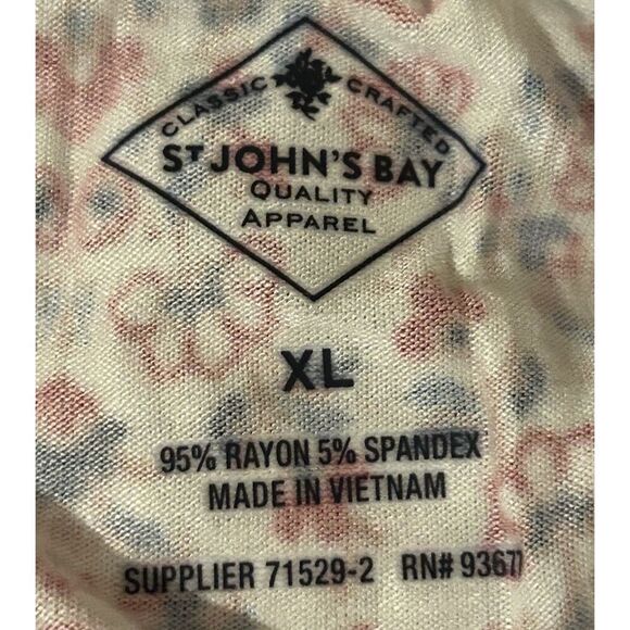 St. Johns Bay Womens Skirt Size XL Red Hillary Printed Tiered Knee-length - Picture 3 of 5